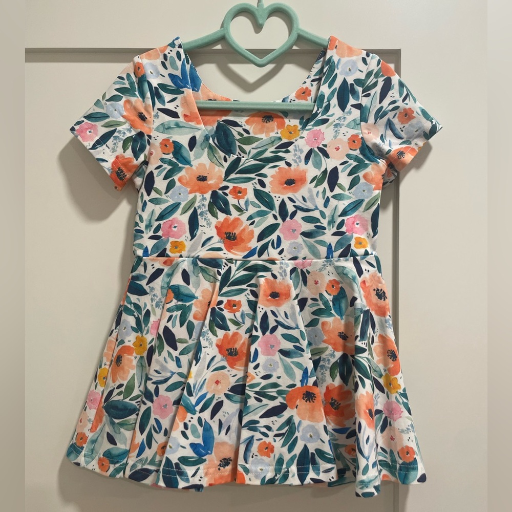 NWT, Ollie Jay, Skirted Leo Dance Dress in Summer Floral Print.